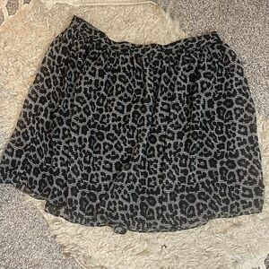 Michael kors leopard print lined skirt black white